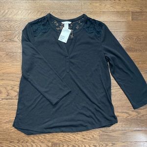 H & M black lace top